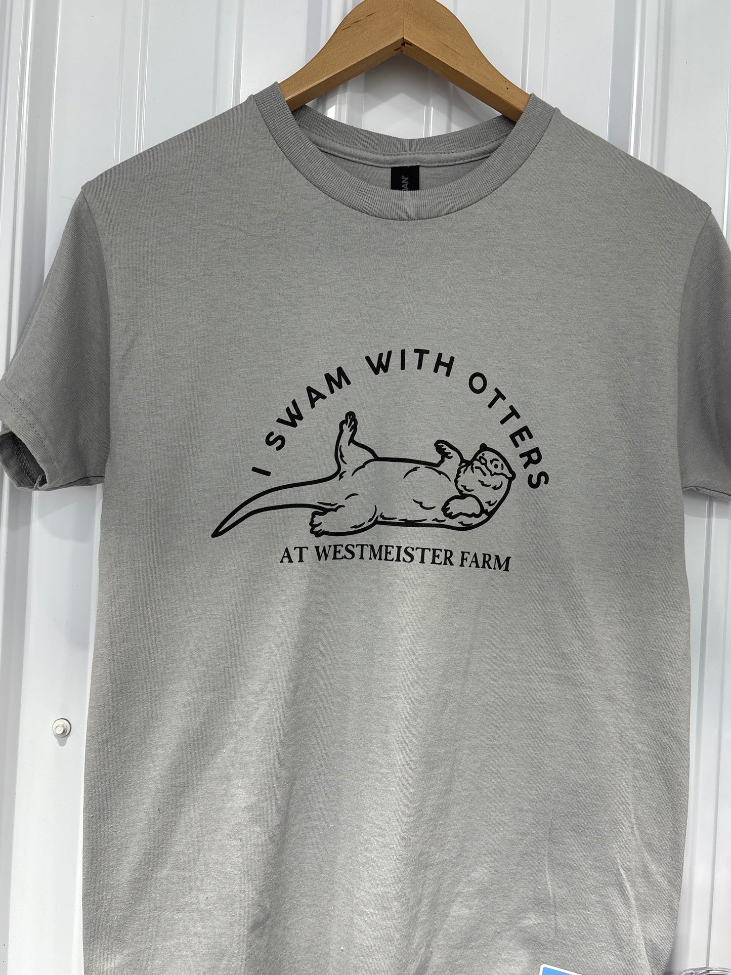 I Swam With Otters Grey Tshirt